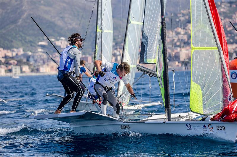 - 49er - NZL- Day 6 - Hempel Sailing World Cup - Genoa - April 2019 photo copyright Jesus Renedo / Sailing Energy taken at Yacht Club Italiano and featuring the 49er class