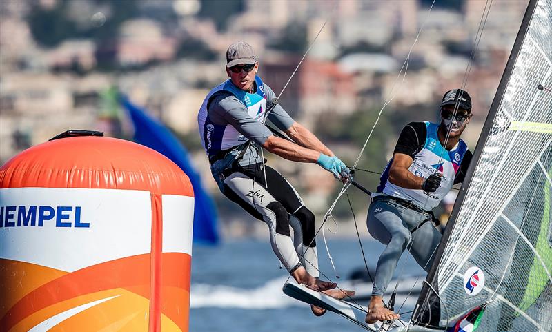 Peter Burling and Blair Tuke- 49er - NZL- Day 6 - Hempel Sailing World Cup - Genoa - April 2019 photo copyright Jesus Renedo / Sailing Energy taken at Yacht Club Italiano and featuring the 49er class