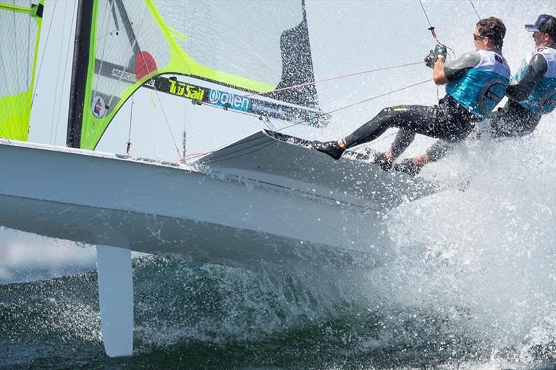 2019 Volvo 49er, FX, Nacra, European Championships - Day 2 photo copyright 49er & Nacra 17 Sailing taken at Weymouth & Portland Sailing Academy and featuring the 49er class