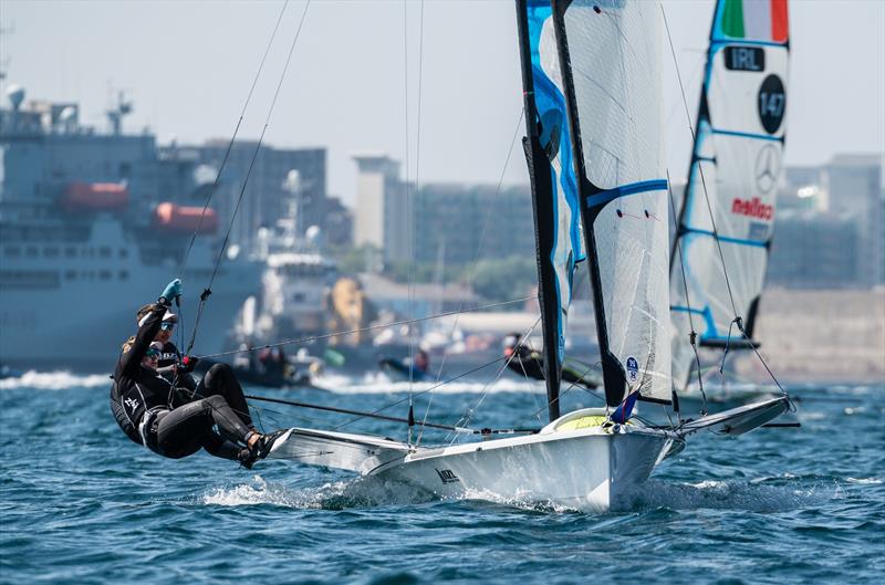 Alex Maloney and Molly Meech (NZL) - 49er FX European Championship - Weymouth - Day 3 - photo © Drew Malcolm