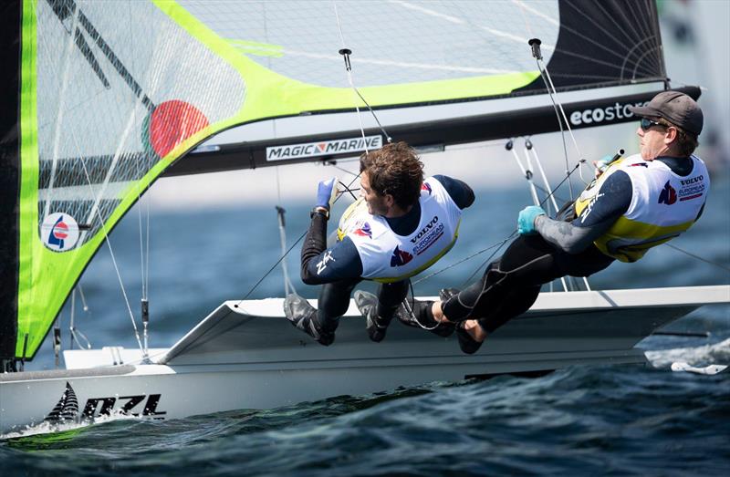 Peter Burling and Blair Tuke (NZL) - 49er European Championship - Weymouth - Day 3 photo copyright Lloyd Images / www.lloydimages.com taken at Weymouth & Portland Sailing Academy and featuring the 49er class