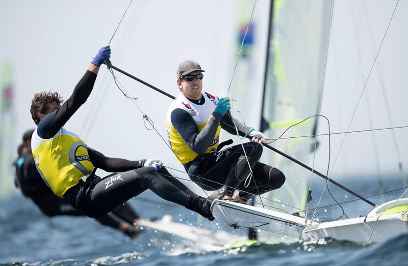 Peter Burling and Blair Tuke (NZL) - 49er European Championship - Weymouth - Day 3 photo copyright Lloyd Images / www.lloydimages.com taken at Weymouth & Portland Sailing Academy and featuring the 49er class