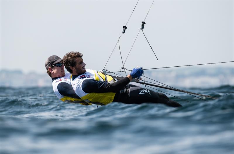 Peter Burling and Blair Tuke (NZL) - 49er European Championship - Weymouth - Day 3 photo copyright Drew Malcolm taken at Weymouth & Portland Sailing Academy and featuring the 49er class