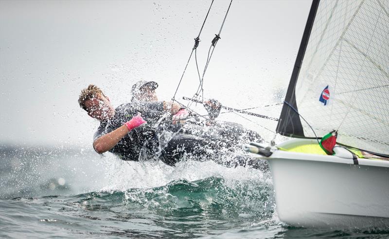 Logan Dunning Beck and Oscar Gunn (NZL) - 49er European Championship - Weymouth - Day 4 - photo © Lloyd Images / <a target=