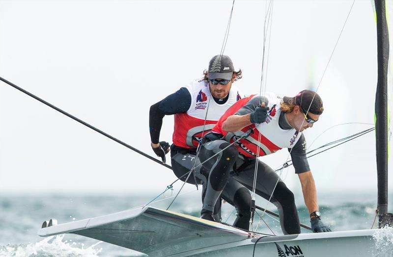 Logan Dunning Beck and Oscar Gunn (NZL) - 49er European Championship - Weymouth - Day 4 - photo © Lloyd Images / <a target=