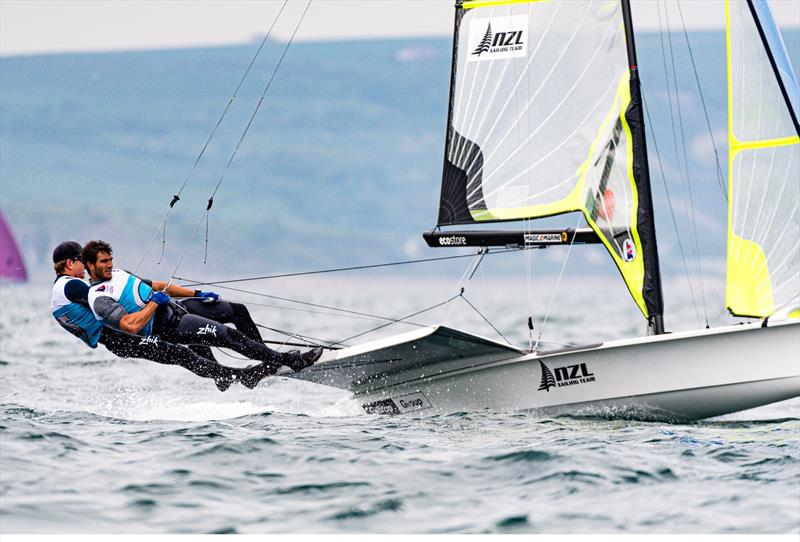 Peter Burling and Blair Tuke (NZL) - 49er European Championship - Weymouth - Day 5  photo copyright Drew Malcolm taken at Weymouth & Portland Sailing Academy and featuring the 49er class