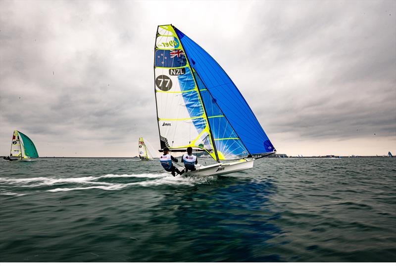 Peter Burling and Blair Tuke (NZL) - 49er European Championship - Weymouth - Day 5  photo copyright Drew Malcolm taken at Weymouth & Portland Sailing Academy and featuring the 49er class