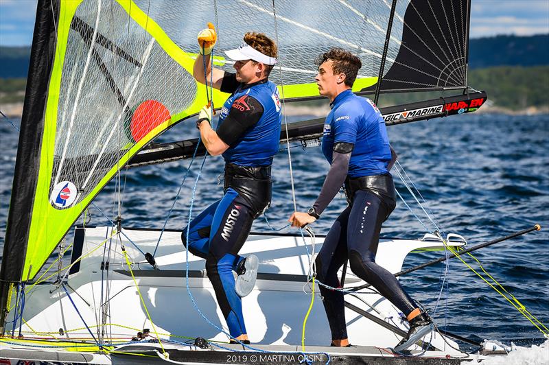 British Sailing Team young guns James Grummett and Dan Budden win silver at the 49er Junior World Championships - photo © Martina Orsini