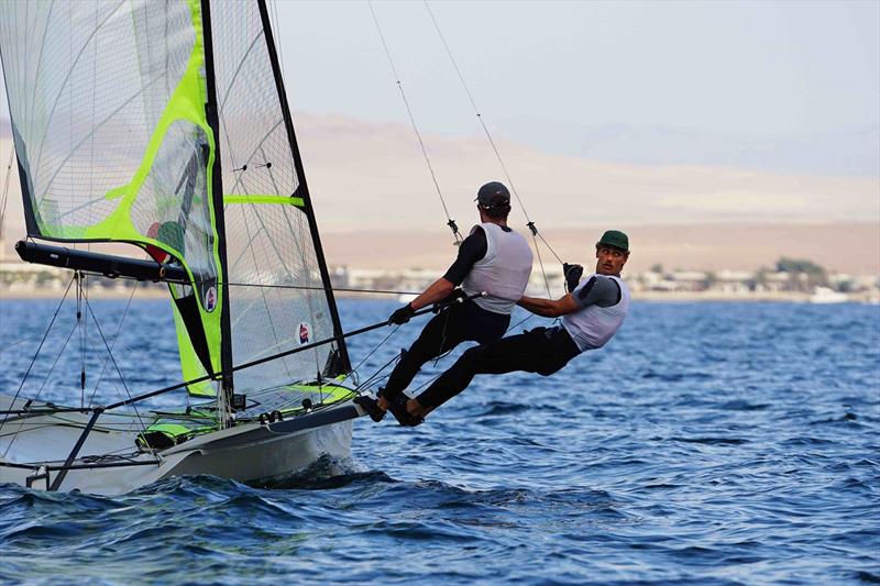 Andrew Mollerus and Ian Mac Diarmid - Team USA Men's 49er photo copyright Brittney Manning taken at  and featuring the 49er class