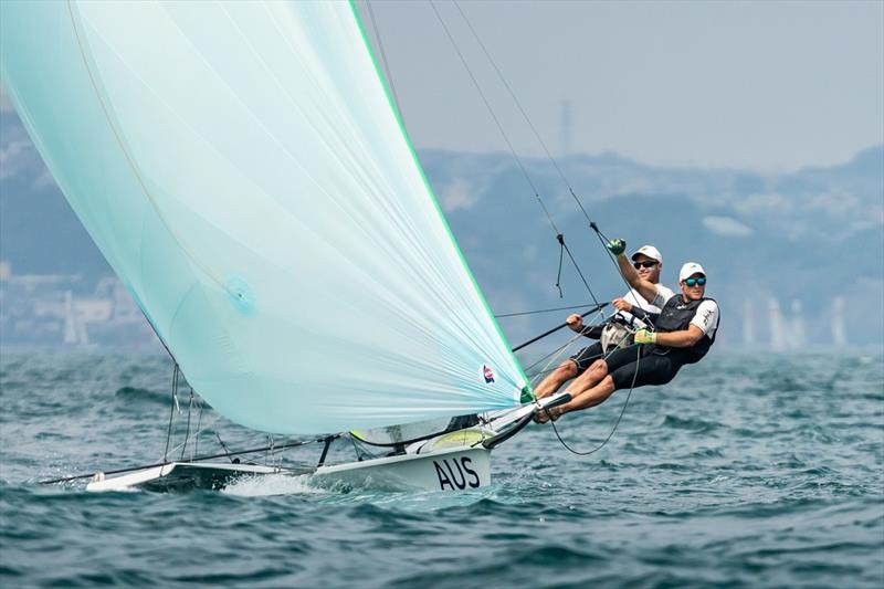 Australian Sailing Team at Tokyo 2020 Test Event - Day 3 photo copyright Sailing Energy / World Sailin taken at  and featuring the 49er class