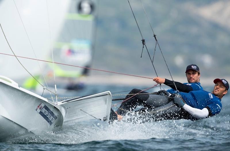 49er sailors Jack Hawkins and Chris Thomas are trying an International 14 photo copyright RYA taken at  and featuring the 49er class