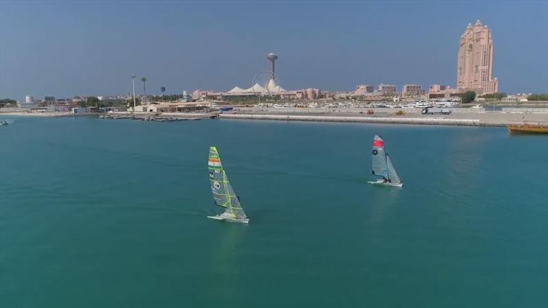 49er & 49erFX Asian Championship 2019 - Day 1 photo copyright Icarus Sports taken at Abu Dhabi Sailing & Yacht Club and featuring the 49er class