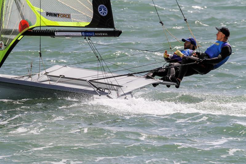 Swedish 49er crew training ahead of the 4019 49er Worlds, Auckland , December 3-8, 2019 photo copyright Richard Gladwell / Sail-World.com taken at Royal Akarana Yacht Club and featuring the 49er class