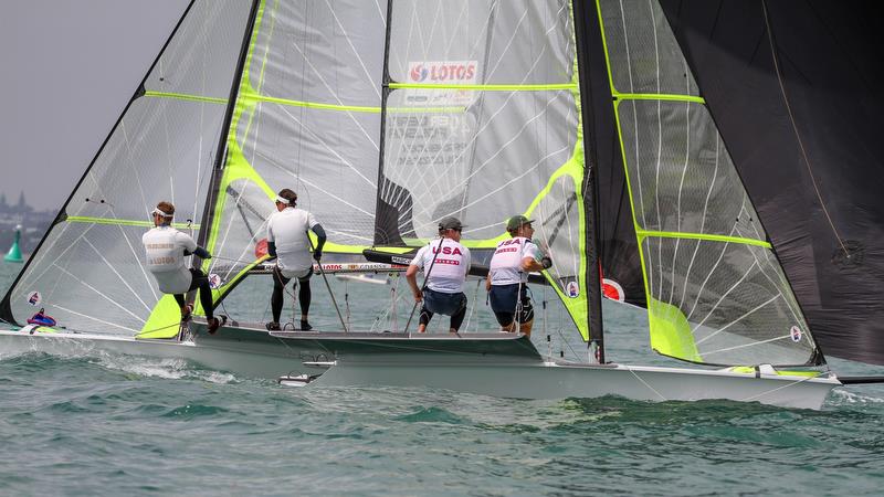 49er - Hyundai World Championships, Oceania Championship, Day 3, November 27, 2019 , Royal Akarana Yacht Club photo copyright Richard Gladwell / Sail-World.com taken at Royal Akarana Yacht Club and featuring the 49er class