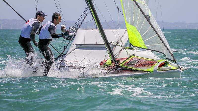 49er - Hyundai World Championships, Oceania Championship, Day 1, November 27, 2019, Royal Akarana Yacht Club photo copyright Richard Gladwell / Sail-World.com taken at Royal Akarana Yacht Club and featuring the 49er class