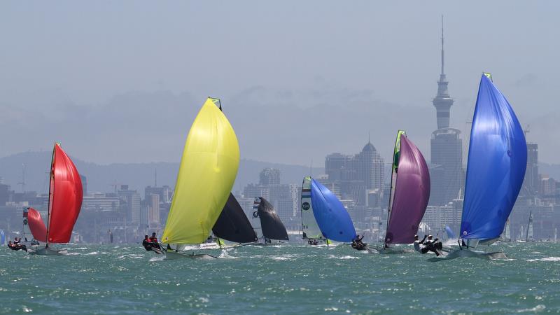 49er - Hyundai World Championships, Oceania Championship, Day 1, November 27, 2019, Royal Akarana Yacht Club photo copyright Richard Gladwell / Sail-World.com taken at Royal Akarana Yacht Club and featuring the 49er class