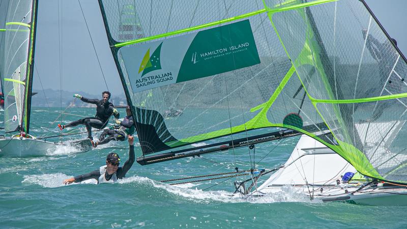 49er - Hyundai World Championships, Oceania Championship, Day 1, November 27, 2019, Royal Akarana Yacht Club photo copyright Richard Gladwell / Sail-World.com taken at Royal Akarana Yacht Club and featuring the 49er class