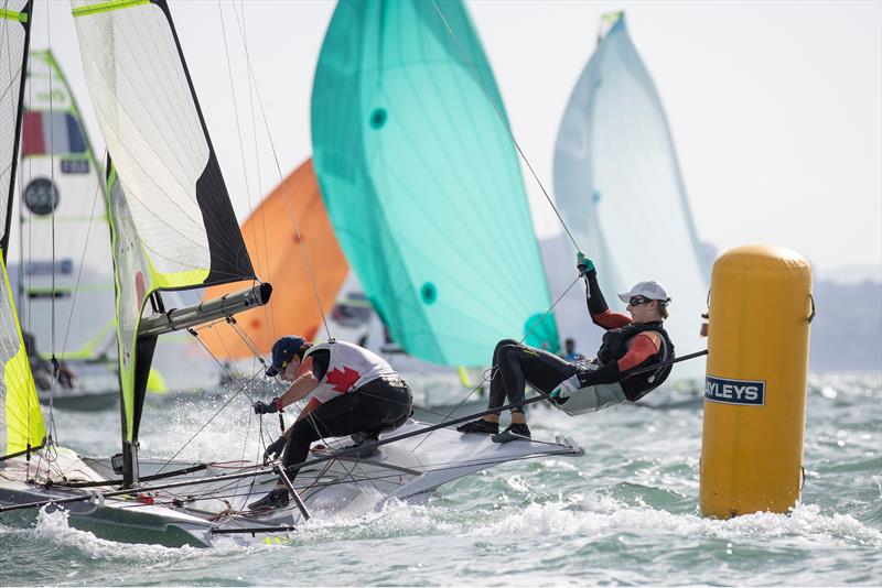 Day 1,  49er World Championships presented by Hyundai - December 3, 2019, Auckland NZ photo copyright Matias Capizzano taken at Royal Akarana Yacht Club and featuring the 49er class