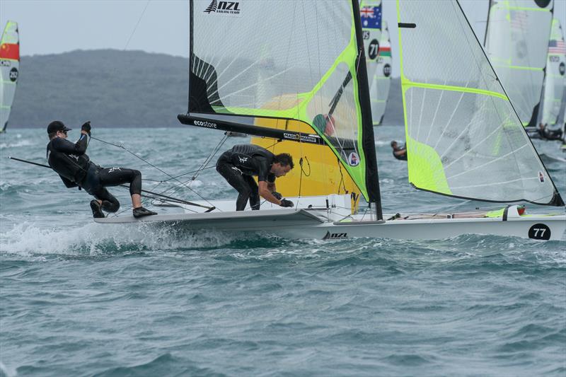 Peter Burling and Blair Tuke - 49er - Hyundai Worlds - Day 2 , December 4, , Auckland NZ photo copyright Richard Gladwell / Sail-World.com taken at Royal Akarana Yacht Club and featuring the 49er class