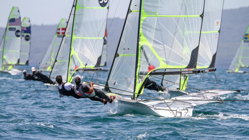 49er - Hyundai Worlds - Day 3 , December 5, , Auckland NZ photo copyright Richard Gladwell taken at Royal Akarana Yacht Club and featuring the 49er class