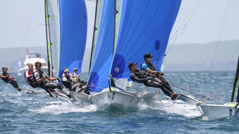 49er - Hyundai Worlds - Day 3 , December 5, , Auckland NZ photo copyright Richard Gladwell taken at Royal Akarana Yacht Club and featuring the 49er class