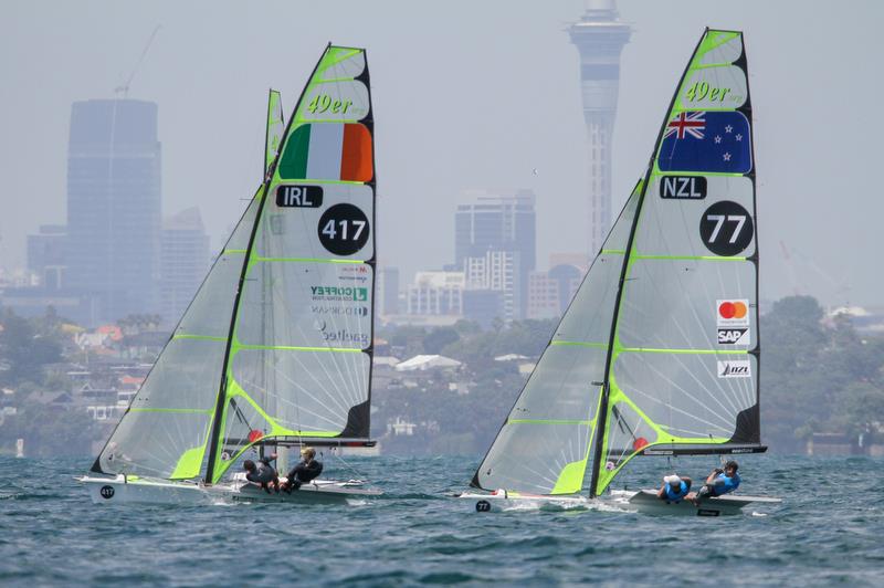 Peter Burling and Blair Tuke - 49er - Hyundai Worlds - Day 3 , December 5, , Auckland NZ - photo © Richard Gladwell