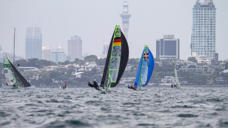 49er - Hyundai Worlds - Day 3 , December 5, , Auckland NZ photo copyright Richard Gladwell taken at Royal Akarana Yacht Club and featuring the 49er class