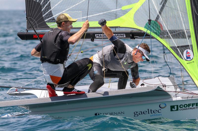 49er - Hyundai Worlds - Day 3 , December 5, , Auckland NZ photo copyright Richard Gladwell taken at Royal Akarana Yacht Club and featuring the 49er class