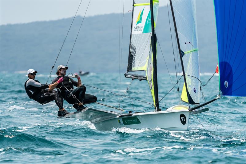 David and Lachlan Gilmour - Hyundai 49er, 49erFX & Nacra 17 World Championships photo copyright Beau Outteridge taken at Royal Akarana Yacht Club and featuring the 49er class