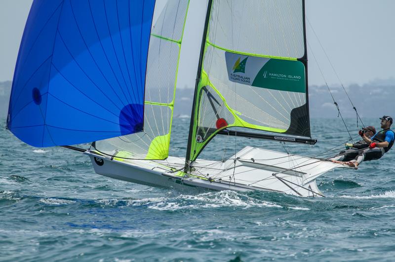 William & Sam Phillips (AUS) - 49er - Hyundai Worlds - Day 4, December 6, , Auckland NZ photo copyright Richard Gladwell / Sail-World.com taken at Royal Akarana Yacht Club and featuring the 49er class