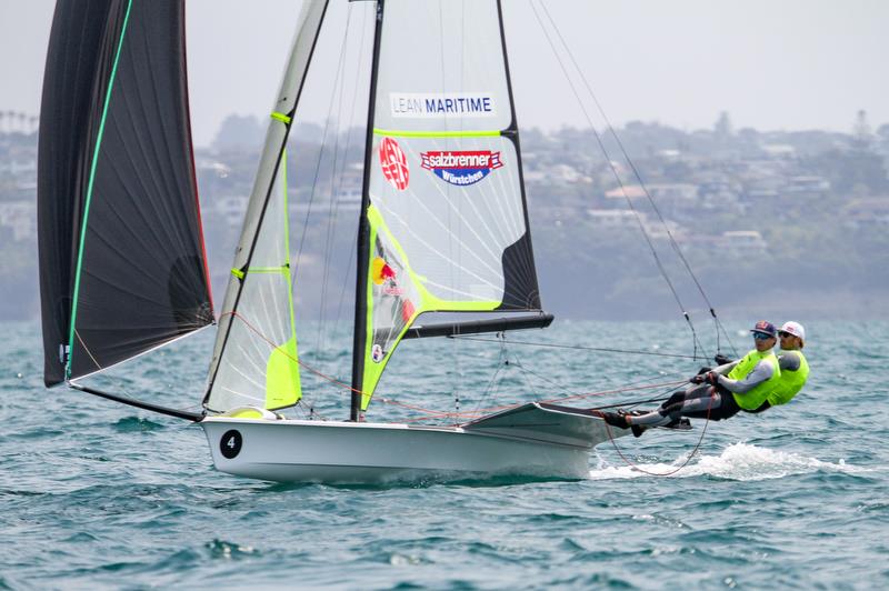 Erik Heil & Thomas Ploessel (GER) - 49er - Hyundai Worlds - Day 4, December 6, , Auckland NZ photo copyright Richard Gladwell / Sail-World.com taken at Royal Akarana Yacht Club and featuring the 49er class