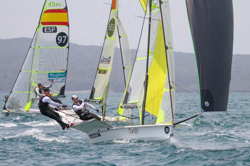 49er - Hyundai Worlds - Day 4, December 6, , Auckland NZ photo copyright Richard Gladwell / Sail-World.com taken at Royal Akarana Yacht Club and featuring the 49er class