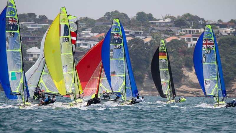 49er - Hyundai Worlds - Day 4, December 6, , Auckland NZ photo copyright Richard Gladwell / Sail-World.com taken at Royal Akarana Yacht Club and featuring the 49er class