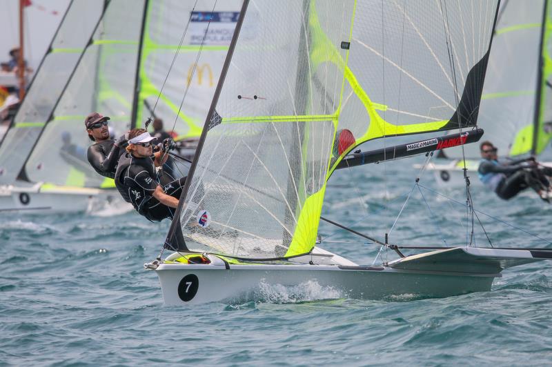 Logan Dunning Beck & Oscar Gunn (NZL) - 49er - Hyundai Worlds - Day 4 , December 6, , Auckland NZ photo copyright Richard Gladwell / Sail-World.com taken at Royal Akarana Yacht Club and featuring the 49er class