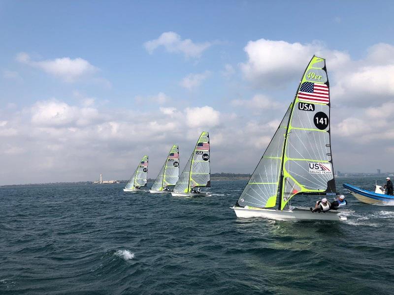 U.S. 49er athletes Training for the 2020 Wolrd Championships on Port Phillip Bay, AUS photo copyright Sailing Energy taken at Royal Geelong Yacht Club and featuring the 49er class