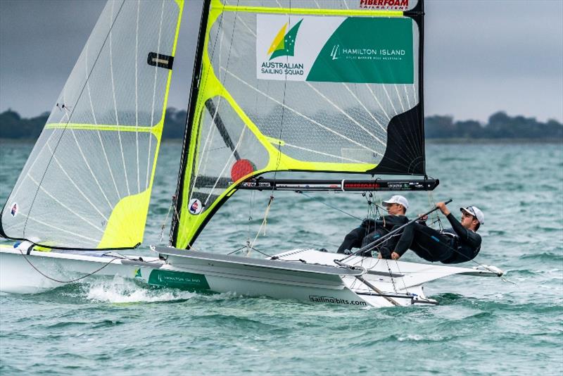 James Grogan and Simon Hoffman - 2020 49er, 49er FX & Nacra 17 World Championships, day 3 photo copyright Beau Outteridge / Australian Sailing Team taken at Royal Geelong Yacht Club and featuring the 49er class