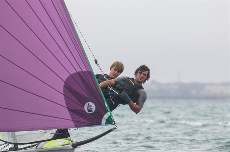   Sam Bacon and Henry Gautrey (NZL) - 49er - Day 3 - 2020 World Championships - Royal Geelong Yacht Club - February 2020 - photo © Jesus Renedo / Sailing Energy / World Sailing