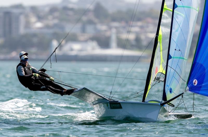 Will and Sam Phillips - 2020 49er, 49er FX & Nacra 17 World Championships, Day 4 photo copyright Pedro Martinez / Sailing Energy taken at Royal Geelong Yacht Club and featuring the 49er class