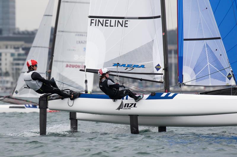 Micah Wilkinson and Erica Dawson - Nacra 17 - Day 4 - 2020 World Championships - Royal Geelong Yacht Club - February 2020 photo copyright Bill Phillips taken at Royal Geelong Yacht Club and featuring the 49er class