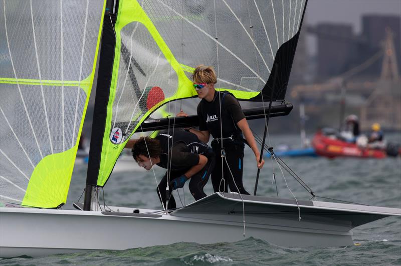 Sam Bacon and Henry Gautrey - 49er - Day 4 - 2020 World Championships - Royal Geelong Yacht Club - February 2020 photo copyright Bill Phillips taken at Royal Geelong Yacht Club and featuring the 49er class