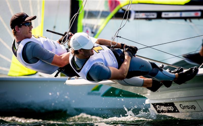 Peter Burling and Blair Tuke - 49er - Day 4 - 2020 World Championships - Royal Geelong Yacht Club - February 2020 photo copyright Bill Phillips taken at Royal Geelong Yacht Club and featuring the 49er class