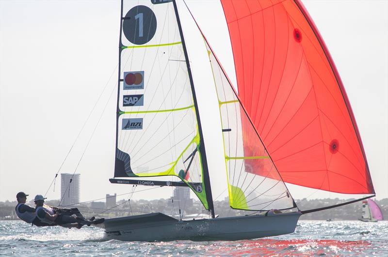 Peter Burling and Blair Tuke - 49er - Day 4 - 2020 World Championships - Royal Geelong Yacht Club - February 2020 photo copyright Bill Phillips taken at Royal Geelong Yacht Club and featuring the 49er class