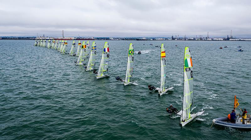 49er, 49erFX, Nacra 17 World Championships, Geelong , Australia photo copyright Jesus Renedo / Sailing Energy 14 September, 2017 taken at Royal Yachting Association and featuring the 49er class