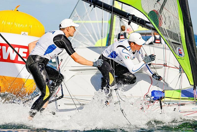 Italians Uberto CRIVELLI VISCONTI and Leonardo CHISTÈ on day 5 of Kieler Woche 2020 photo copyright Christian Beeck / www.segel-bilder.de taken at Kieler Yacht Club and featuring the 49er class