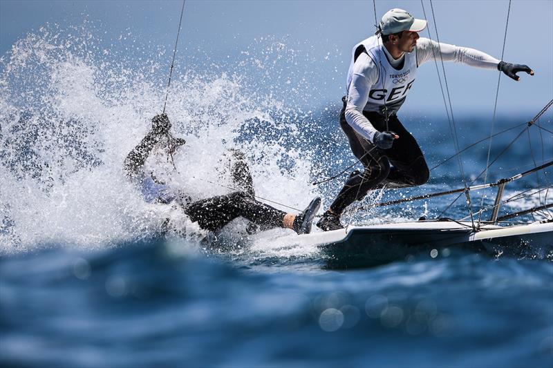 GER 49er team on Tokyo 2020 Olympic Sailing Competition Day 5 photo copyright Sailing Energy / World Sailing taken at  and featuring the 49er class