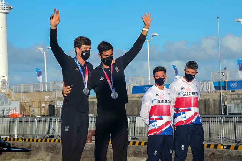 Peter Burling and Blair Tuke (NZL) Silver medalists - 49er - Tokyo2020 - Day 9- August 2, - Enoshima, Japan. - photo © Richard Gladwell - Sail-World.com / Photosport