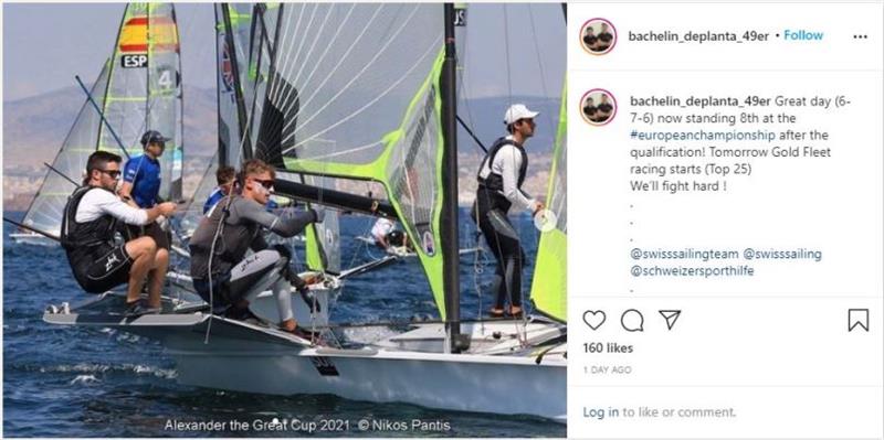 A post shared by Maxime Bachelin&Arno de Planta (@bachelin_deplanta_49er) photo copyright Nikos Pantis taken at  and featuring the 49er class