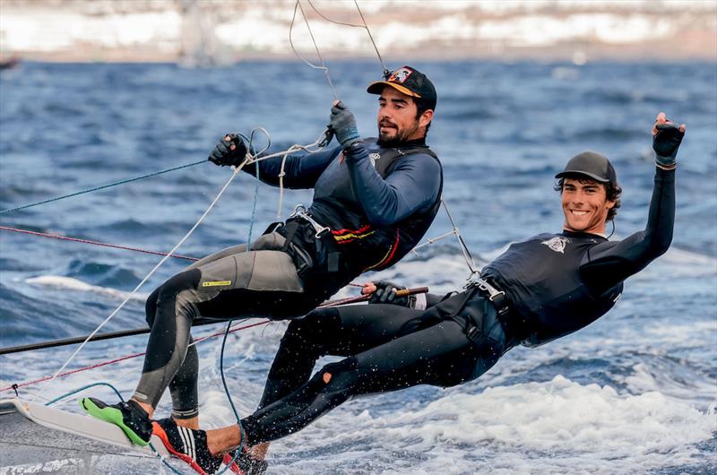 Canary Islands' Andres Barrio and Alicante's Antonio Torrado achieve a sixth place finish - Lanzarote International Regatta 2022 photo copyright Sailing Energy taken at  and featuring the 49er class