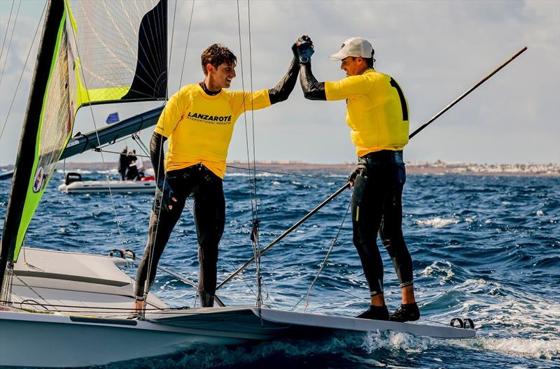 Diego Botín and Florian Trittel (ESP) win in 49er, making their debut as a pair in the class - Lanzarote International Regatta 2022 - photo © Sailing Energy