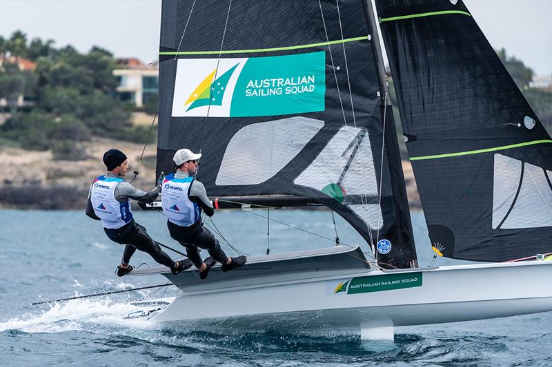 Jim Colley and Shaun Connor are in eight place - Princess Sofia Trophy photo copyright Beau Outteridge taken at Real Club Náutico de Palma and featuring the 49er class